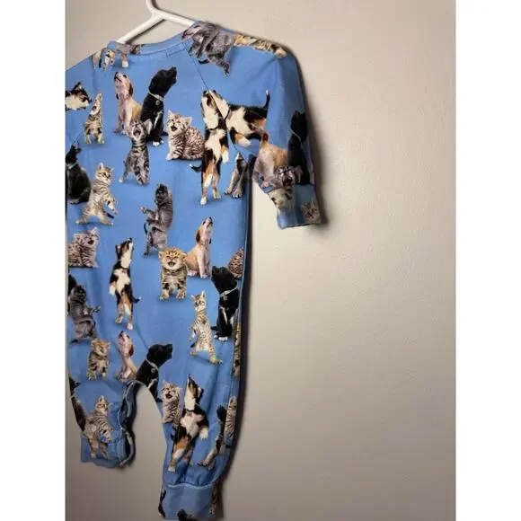 Molo Fairfax Romper Joy Of Music Cat Print Blue Baby Sz 3-6 Months $87 - Picture 10 of 11